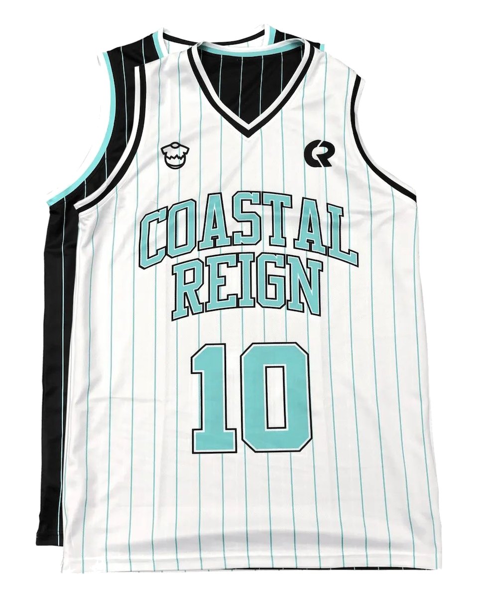Custom white pinstripe reversible basketball jersey with number 10