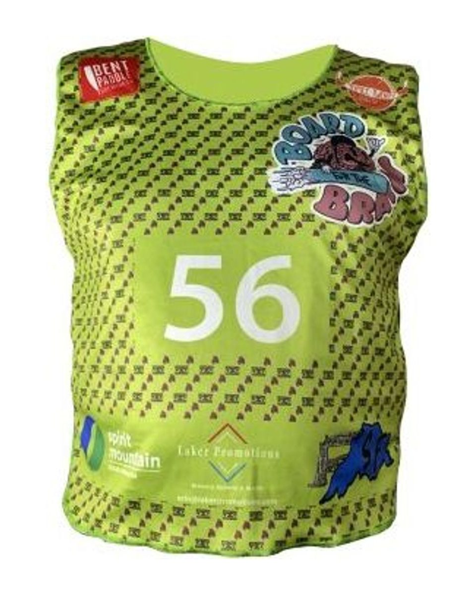 Custom winter sports bib in green