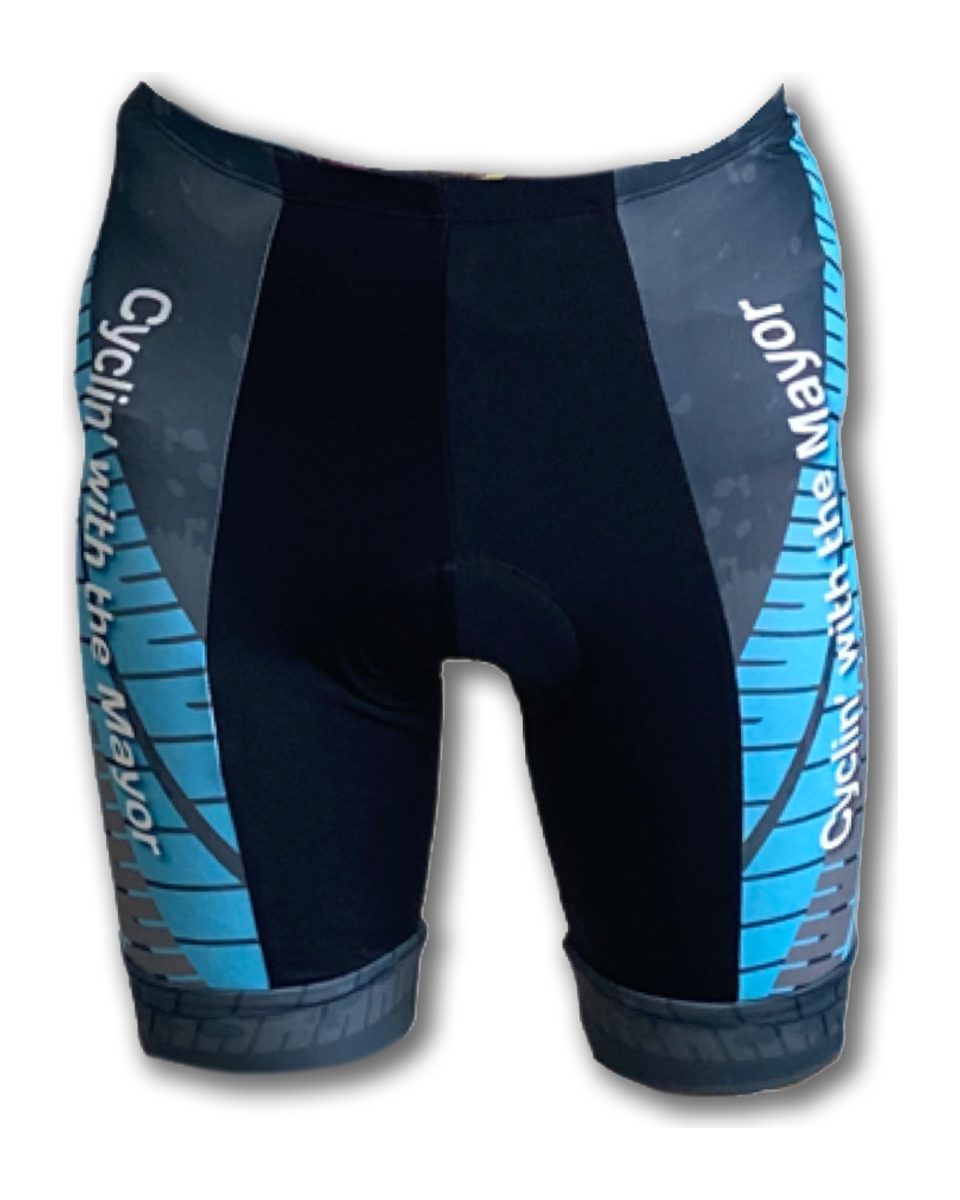 Cyclin' with the Mayor custom bike shorts