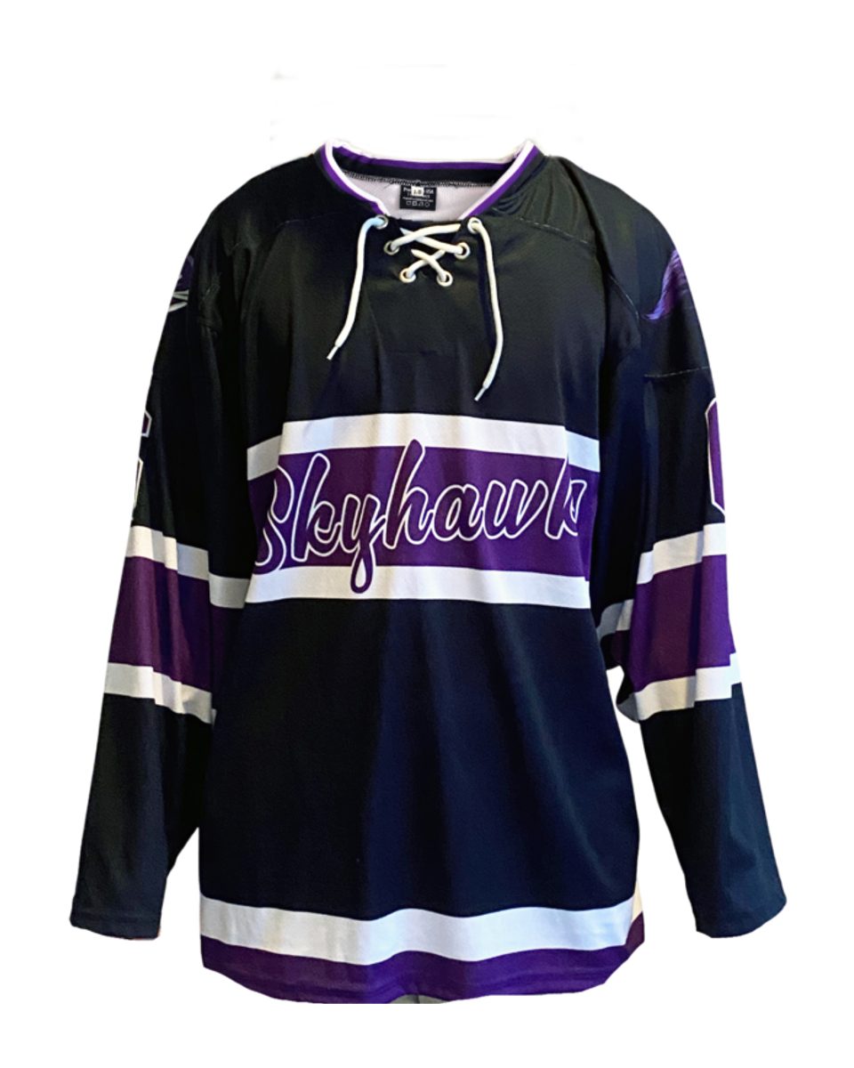 Real custom lace collar hockey jersey made by RUSH Athletic
