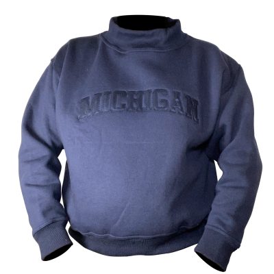 Mock Neck sweatshirt navy w twill photo for Rahil 12926